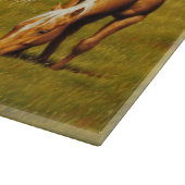 紅葉のガラスまな板を持つ馬 カッティングボード (角)