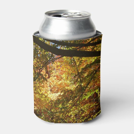 紅葉のキャノピーI黄色の秋自然 缶クーラー (缶正面)