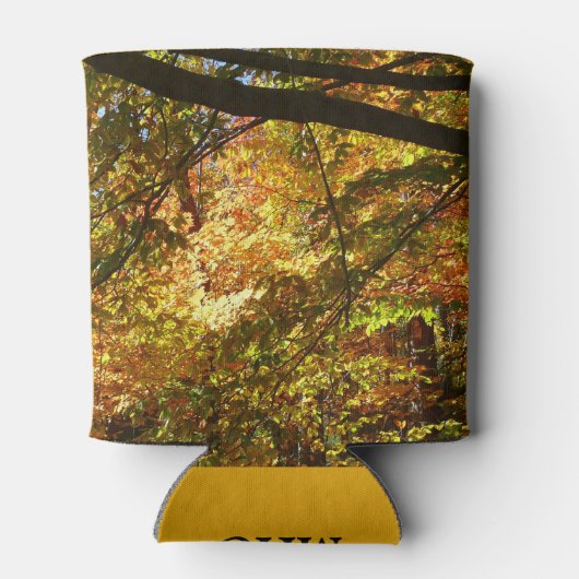 紅葉のキャノピーI黄色の秋自然 缶クーラー (裏面)
