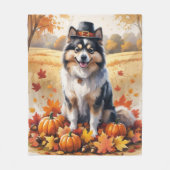 紅葉のケースホンド 感謝祭アート フリースブランケット (正面)