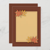 紅葉のシックで平らなメッセージカード ノートカード (正面/裏面)