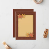 紅葉のシックで平らなメッセージカード ノートカード (正面/裏面インサイチュ)