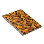 紅葉のシームレスなパターン、ヴィンテージ背景 ノートブック (右側)