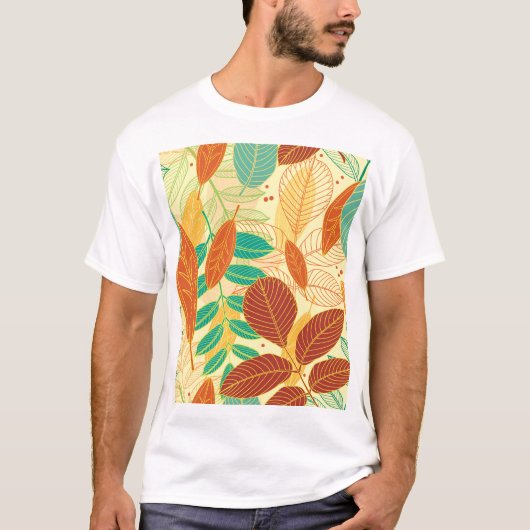 紅葉のシームレスなパターン Tシャツ (正面)
