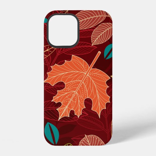 紅葉のシームレスパターン  iPhoneケース (裏面)