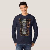 紅葉のツタの葉を持つグリーンマン Tシャツ (正面フル)