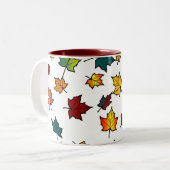 紅葉のデザイン ツートーンマグカップ (正面左)