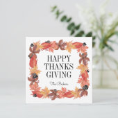 紅葉のハッピーサンクスギビングカード 招待状 (スタンド正面)