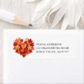 紅葉のハート 返信先住所ラベル ラベル (インサイチュ)