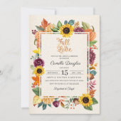 紅葉のヒマワリのブライダルシャワーの招待状 招待状 (正面)