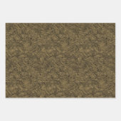 紅葉のブラウン自然アートパターン ラッピングペーパーシート (正面2)