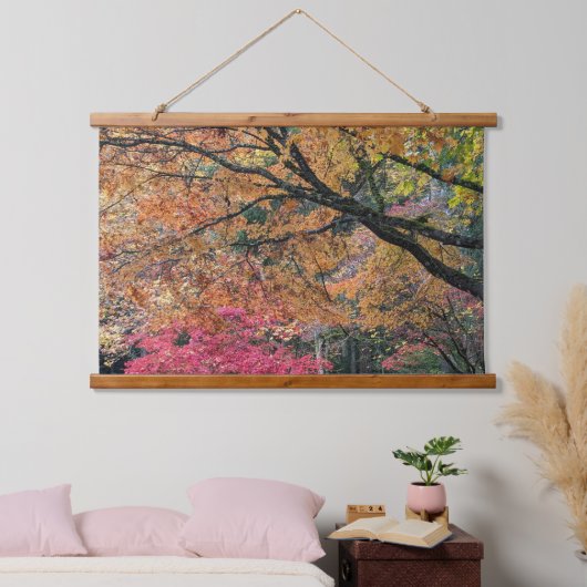 紅葉のボタニカルアート 吊り下げ型タペストリー (寝室)