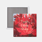 紅葉のマグネット 教える 学ぶ 共有 マグネット (正面/裏面)