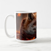 紅葉のマフラーをした眠る赤狐 コーヒーマグカップ (左)