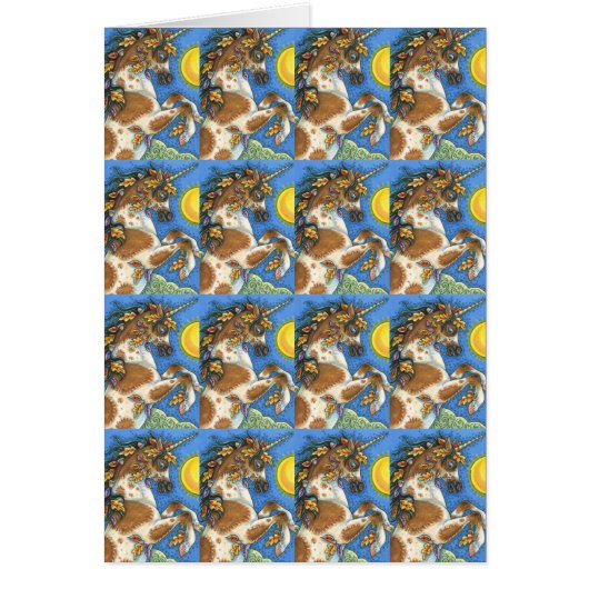 紅葉のユニコーンのスタリオン、馬のカード (正面)