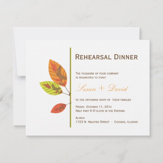 紅葉のリハーサルディナー招待状 招待状 (正面)