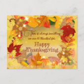 紅葉のリース　ハッピーサンクスギビング シーズンポストカード (正面)