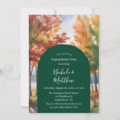 紅葉のロマンチックなエンゲージメントパーティー 招待状 (正面)