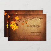 紅葉のヴィンテージの動揺してな結婚式のrsvpの応答 出欠カード (正面/裏面)