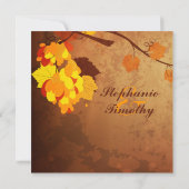 紅葉のヴィンテージの動揺してな結婚式招待状 招待状 (裏面)