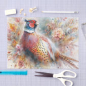 紅葉の中の秋のキジの秋 薄葉紙 (クラフト)