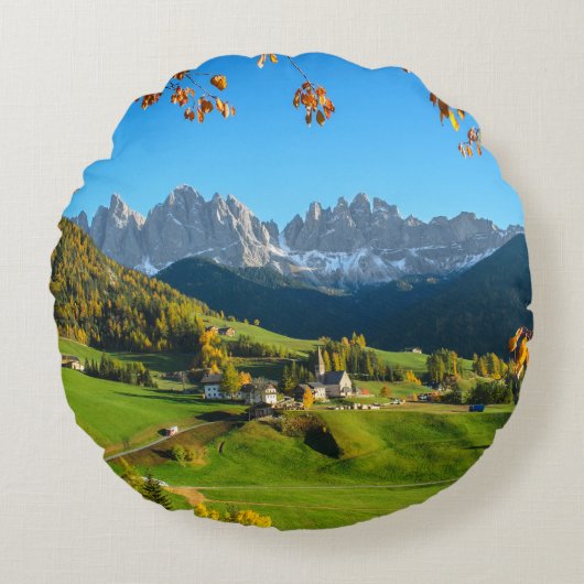 紅葉の円形の枕が付いているValのディディミアムのFunesの谷 ラウンドクッション (正面)