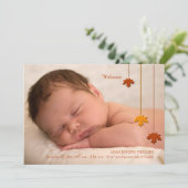 紅葉の写真の誕生のお知らせ 案内状 (スタンド正面)