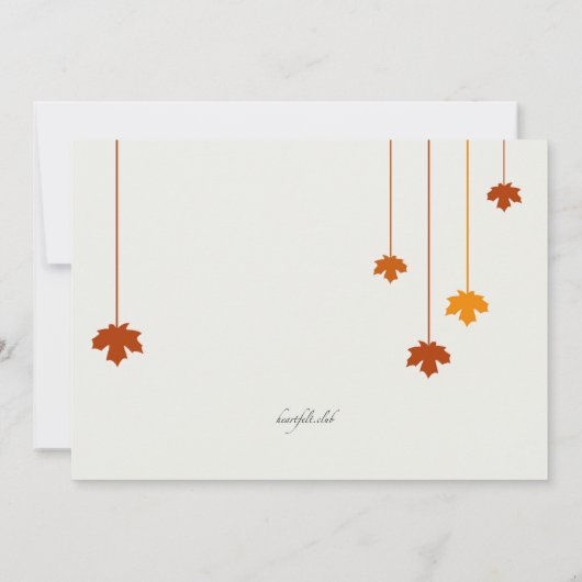 紅葉の写真の誕生の発表 案内状 (裏面)