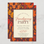 紅葉の友人感謝祭ディナー招待状 招待状 (正面/裏面)