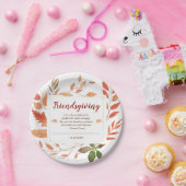 紅葉の友情を与える感謝祭パーティー ペーパープレート (パーティー)