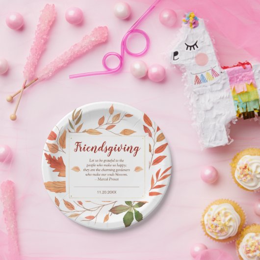 紅葉の友情を与える感謝祭パーティー ペーパープレート (パーティー)