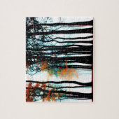 紅葉の名所・黒いシルエット ジグソーパズル (縦)