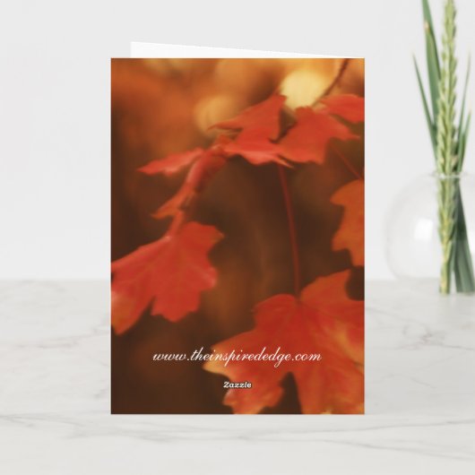 紅葉の季節の感謝を伝えるグリーティングカード サンキューカード (裏面)