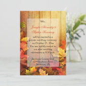 紅葉の季節の結婚式後パーティーのみのお祝い 招待状 (スタンド正面)