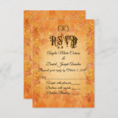 紅葉の季節の結婚式　出欠確認 招待状 (正面/裏面)