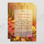 紅葉の季節の結婚式　披露宴のみのお祝い 招待状 (正面/裏面)