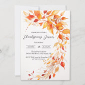紅葉の季節　感謝祭のディナーへのご招待 招待状 (正面)