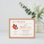 紅葉の家族再会パーティー、保存日付のお知らせ 案内ポストカード (スタンド正面)