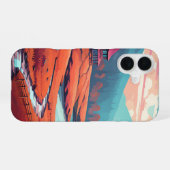 紅葉の小川沿いの心地よいキャビン_iphoneケース iPhone 16ケース (裏面横)