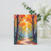 紅葉の小径 秋の風景画 シーズンカード (スタンド正面)