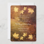紅葉の小径 落ち着いた秋の結婚式 招待状 (正面)