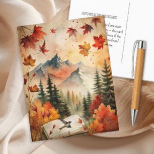 紅葉の山々 古典的な自然 ポストカード