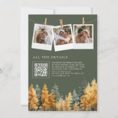紅葉の山と森のQRコード ウェディングフォト 招待状 (裏面)