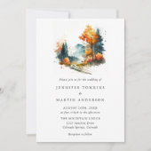 紅葉の山の森のウェディング 招待状 (正面)