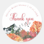 紅葉の山の森のブライズシャワー ラウンドシール (正面)