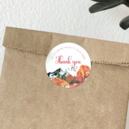 紅葉の山の森のブライズシャワー ラウンドシール