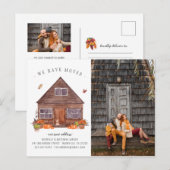 紅葉の山小屋の玄関 | 引越しのご案内 ポストカード (正面/裏面)