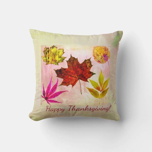 紅葉の幸せな感謝祭のカスタムの枕 クッション (正面)