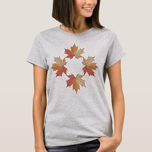 紅葉の幾何学模様 Tシャツ (正面)