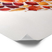 紅葉の形をしたハートプリント ポスター (角)